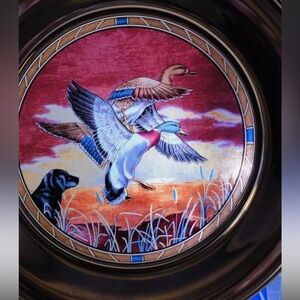 Elegant Art Glass Plate with Nature Scene